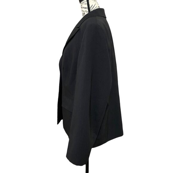 Evan Picone 18W Pinstriped Double Flap Pockets Notched Lapel Suit Jacket Blazer - Picture 2 of 10